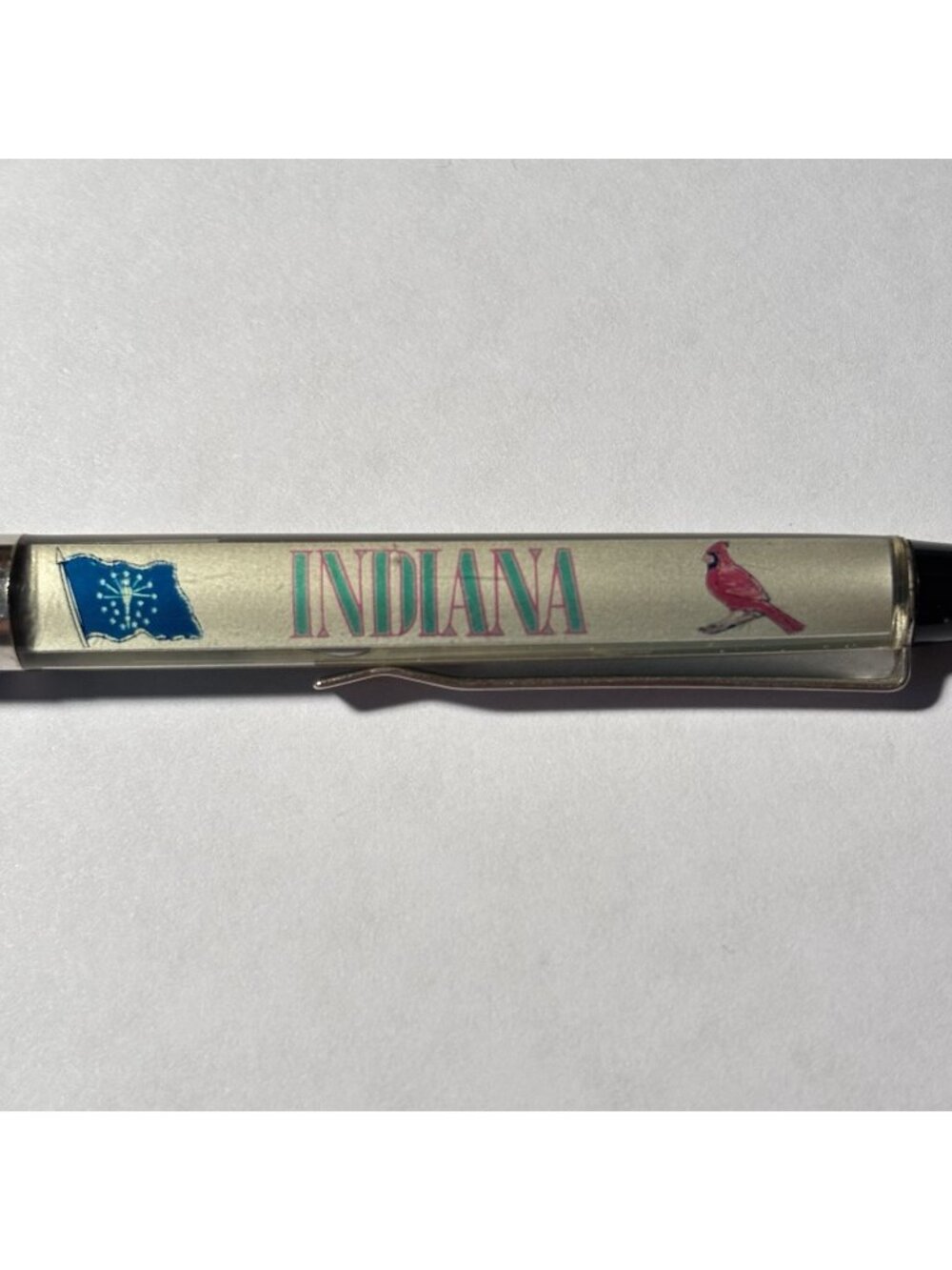 Indiana Floaty Pen Red Bi Plane Pulls I Love Indiana Banner Past Farmland Vtg